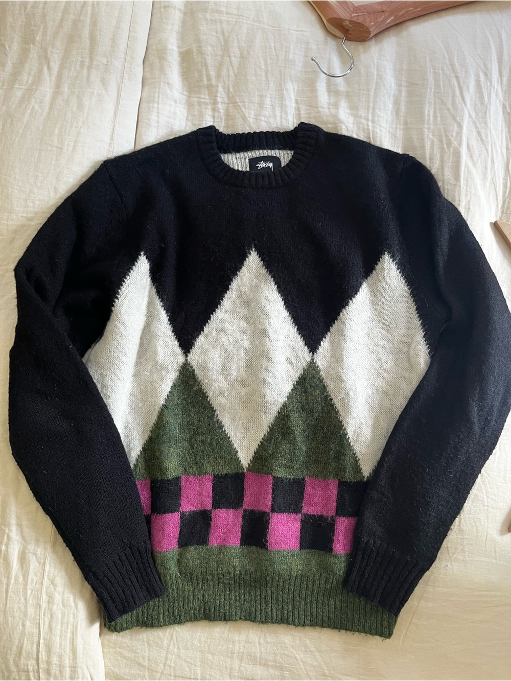 Stüssy Geometric Pattern Crewneck Sweater